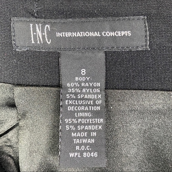 Inc Black Straight Pencil Skirt Women's 8 Back Zipper Lined - Picture 6 of 7